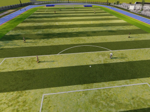 SOCCER FIELD WITH ATHLETICS TRACK 3D Model