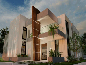 КРАСИВЫЙ СОВРЕМЕННЫЙ ДИЗАЙН ДОМА на четыре комнаты 3D Модель