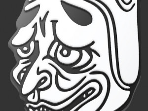 3D printable japanese oni masks pendant Modello di stampa 3D