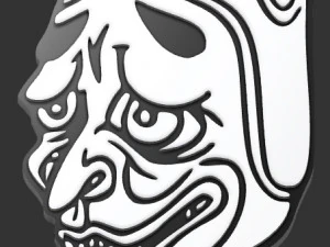 3D printable japanese oni masks pendant 3D Print Model