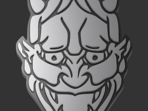 3D printable japanese oni masks pendant Modello di stampa 3D