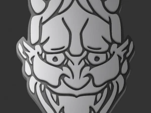 3D printable japanese oni masks pendant 3D Print Model