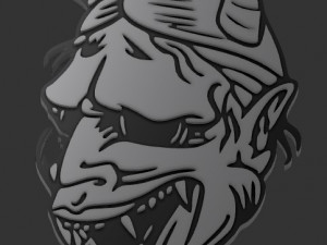 3D printable japanese oni masks pendant Modello di stampa 3D