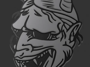 3D printable japanese oni masks pendant 3D Print Model