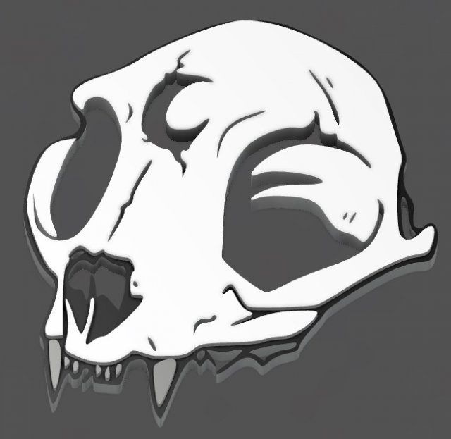 3D printable skull cat pendant Model do druku 3D .c4d .max .obj .3ds .fbx .stl .blend 
