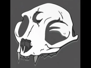 Pingente de gato com caveira imprimível em 3D Modelo de Impressão 3D