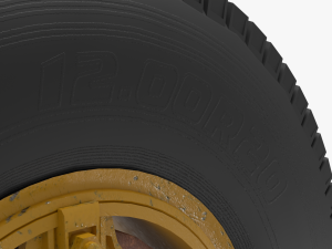 Alte LKW-Räder 3D Modell