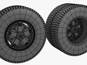 Alte LKW-Räder 3D Modell