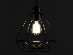 Luz colgante en forma de diamante Modelo 3D