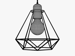 Luz colgante en forma de diamante Modelo 3D