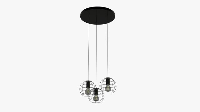 Spherical Shape Hanging Light with LED Bulb E27 3D-Modell .c4d .max .obj .3ds .fbx .stl .blend 