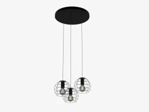 Spherical Shape Hanging Light with LED Bulb E27 3D Model