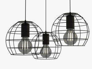 Spherical Shape Hanging Light with LED Bulb E27 3D-Modell
