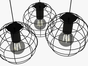 Spherical Shape Hanging Light with LED Bulb E27 3D-Modell