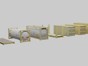 3D Container 20ft Set models 3D Model