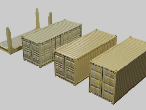 3D Container 20ft Set models 3D Model