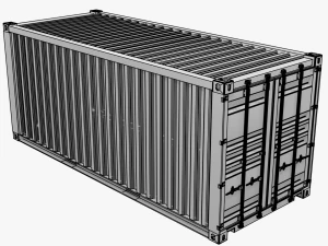 3D Container 20ft Set models 3D Model