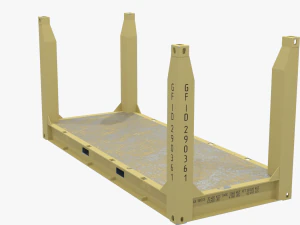 3D Container 20ft Set models 3D Model