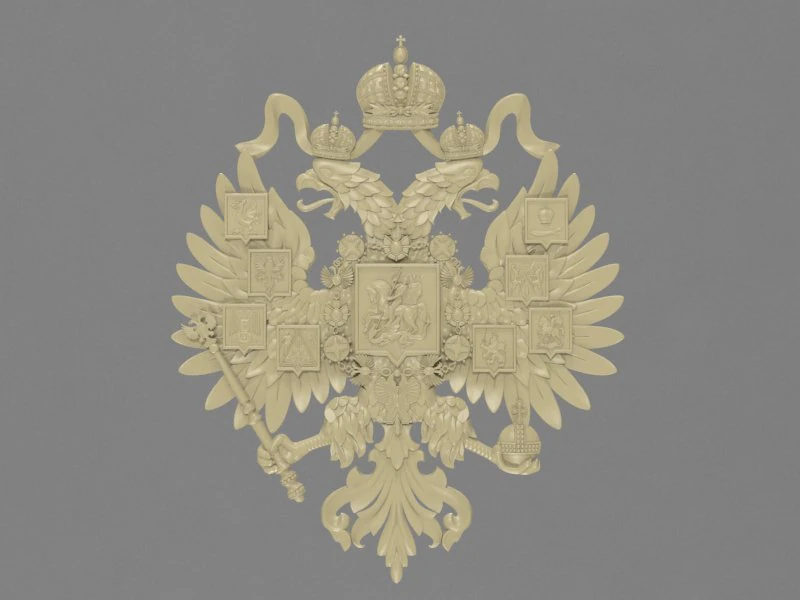 Russian Federation Emblem 3D Model .c4d .max .obj .3ds .fbx .stl .blend 