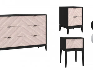 बेडसाइड टेबल और दराज की छाती 3D मॉडल