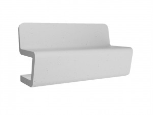Concrete bench and chair FLOW Model 3D