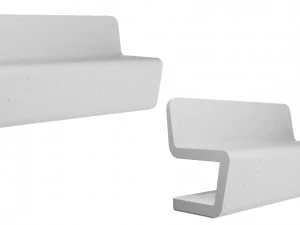 Concrete bench and chair FLOW 3D Model