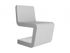 Concrete bench and chair FLOW 3D Model