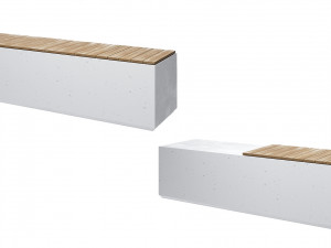 Concrete benches 4 Types Modèle 3D