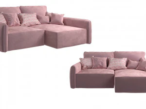 Corner sofa Portland - pink 3D Model