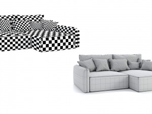 Corner sofa Portland - pink 3D Model