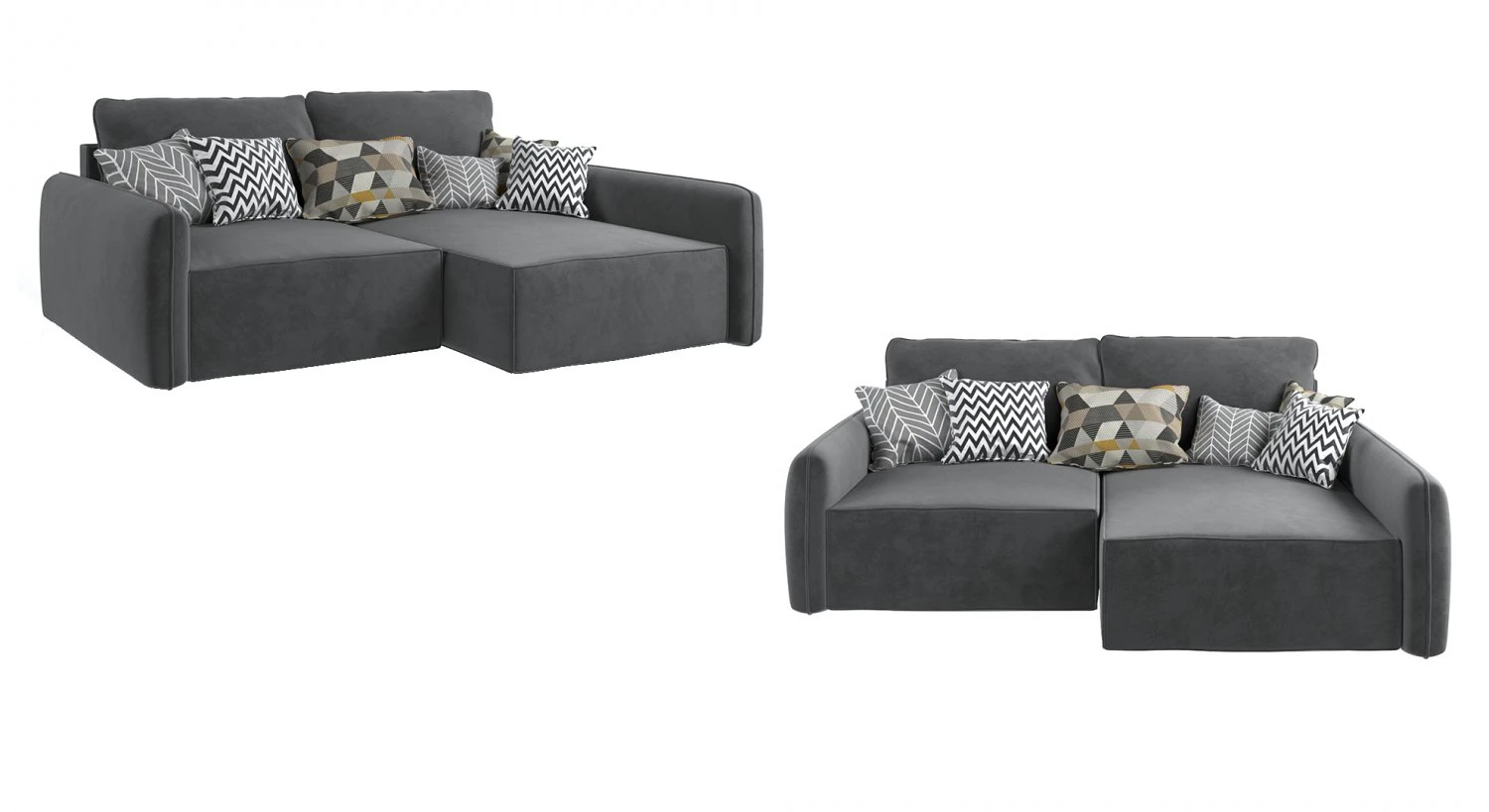 Corner sofa Portland - gray 3D Model .c4d .max .obj .3ds .fbx .stl .blend 