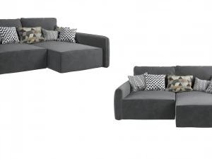 Corner sofa Portland - gray 3D Model