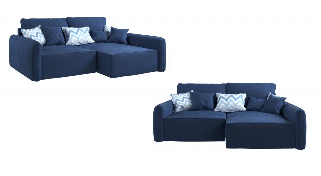 Corner sofa Portland - blue Modelo 3D .c4d .max .obj .3ds .fbx .stl .blend 