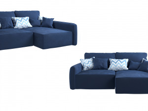 Corner sofa Portland - blue Modèle 3D