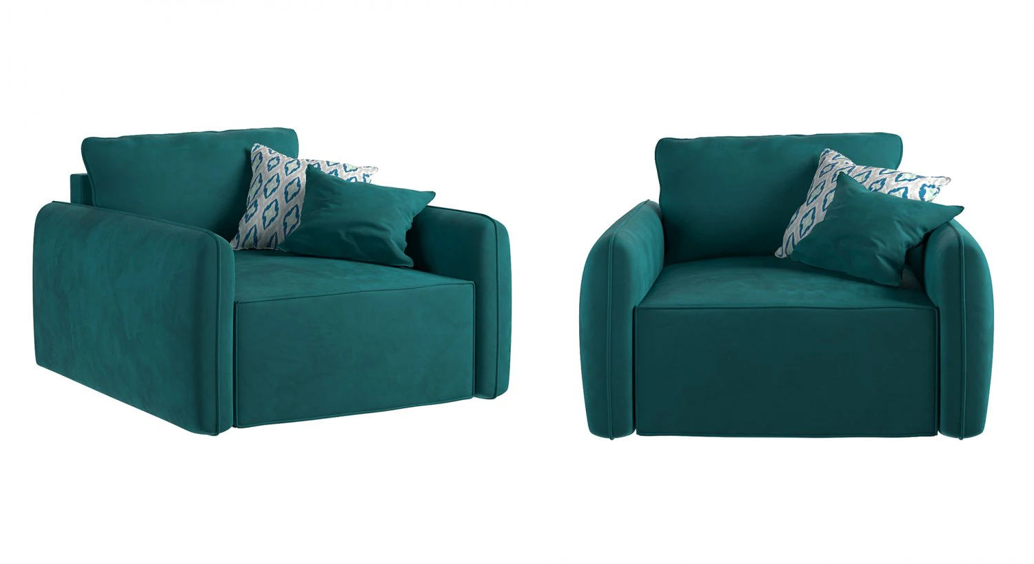 Armchair Portland - emerald 3D Model .c4d .max .obj .3ds .fbx .stl .blend