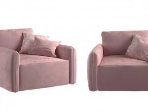 Armchair Portland - pink 3D Model