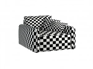 Armchair Portland - pink 3D Model