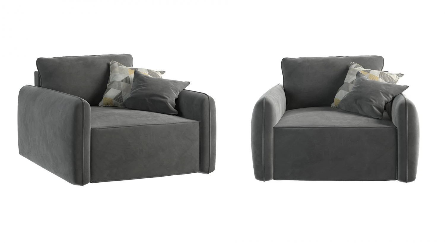 Armchair Portland-gray 3D Model .c4d .max .obj .3ds .fbx .stl .blend