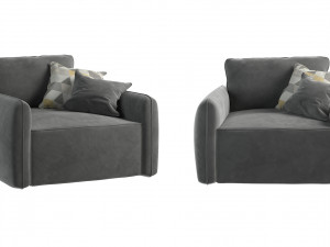 Armchair Portland-gray 3D Model