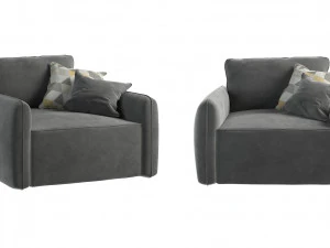 Fotel Portland-szary Model 3D