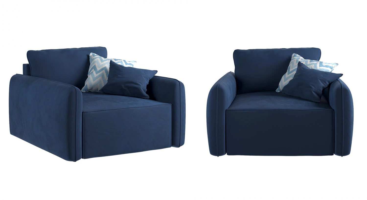 Armchair Portland-blue 3D Model .c4d .max .obj .3ds .fbx .stl .blend 