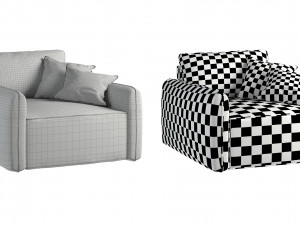 Armchair Portland-blue Modèle 3D