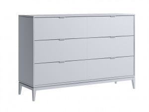 Chest of drawers Fjord 6 dark grey white 3D Модель