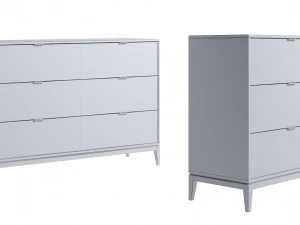 Chest of drawers Fjord 6 dark grey white 3D Model