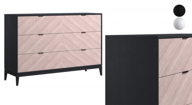 Chest of drawers Fjord 6 dark grey white 3D Модель .c4d .max .obj .3ds .fbx .stl .blend 