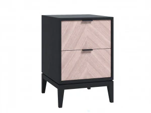 Bedside table dark gray and white 3D Model