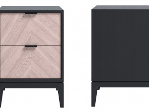 Bedside table dark gray and white 3Dモデル