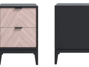 Bedside table dark gray and white 3D Model