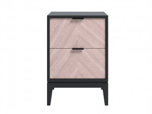 Bedside table dark gray and white 3D Model