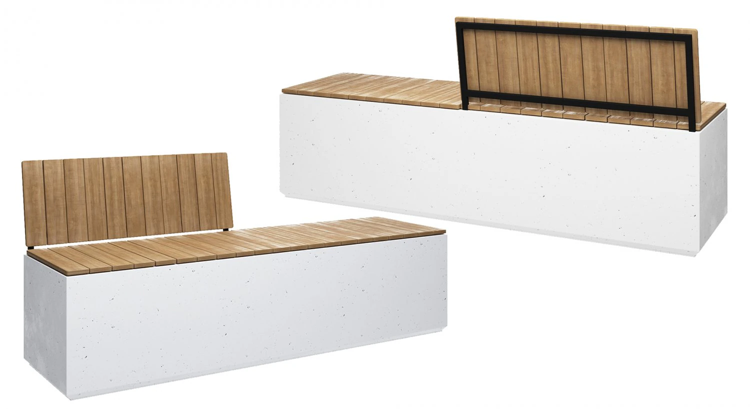 Concrete bench - BOX WB 3D Model .c4d .max .obj .3ds .fbx .stl .blend 
